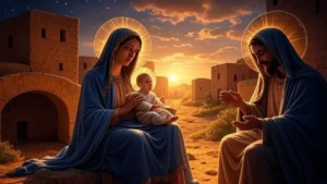 Feast of the Nativity of the Theotokos celebrated with traditional icon and candles