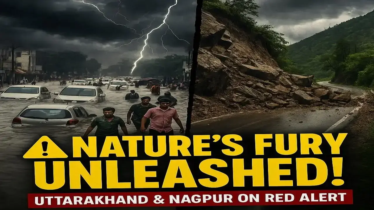 Heavy rain in Uttarakhand and Nagpur causes flooding and red alerts