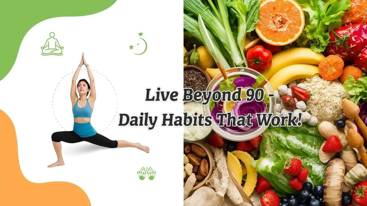 Colorful plant-based meal with vegetables, beans, and olive oil — healthy eating for longevity and living beyond 90.